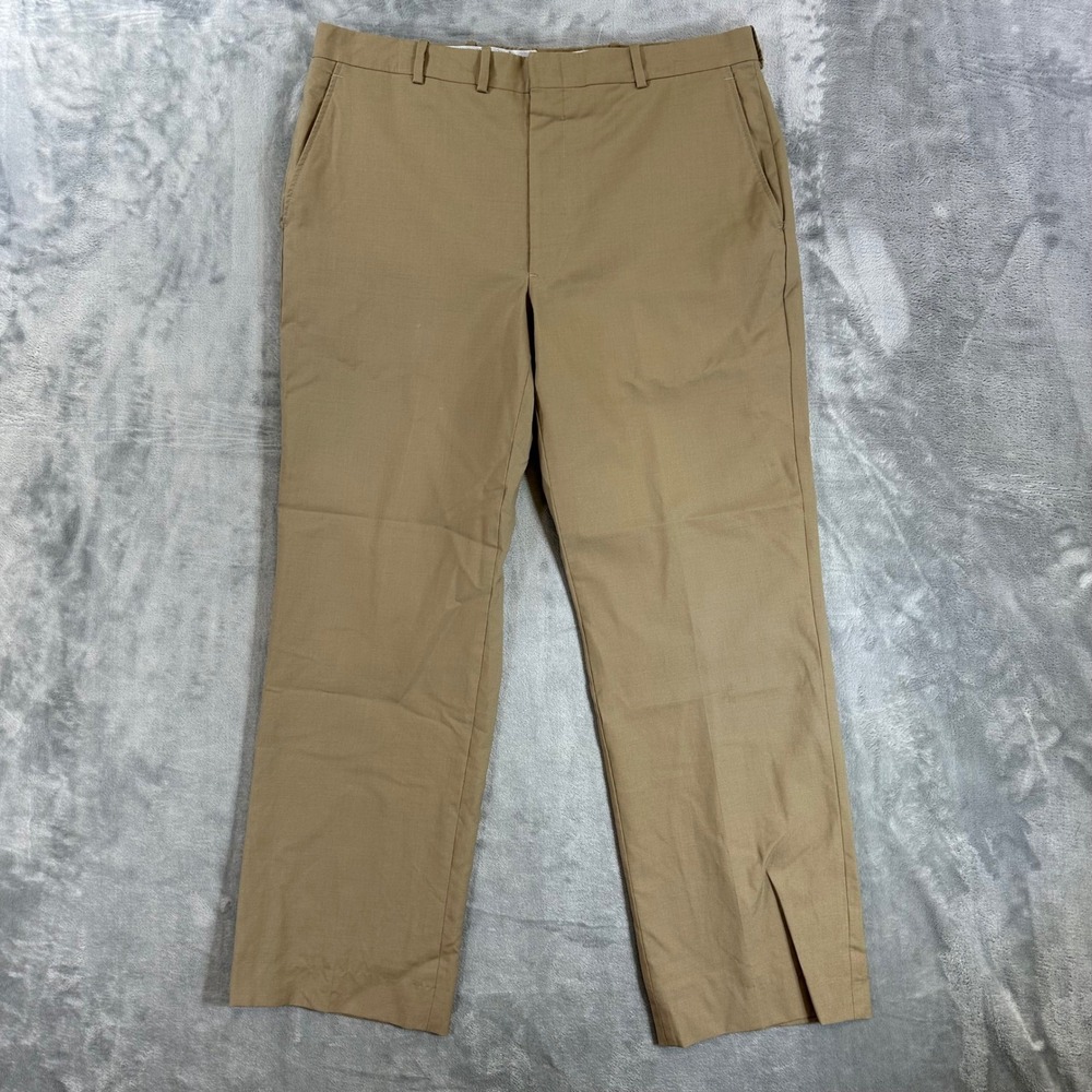 Tom James Innocenti Oro Dress Pants Mens Size 34x30 Tan Trousers (Check Photos)